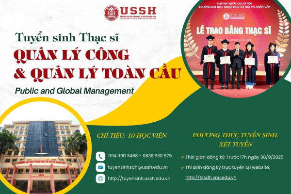 Thạc sĩ Quản lý công và quản lý toàn cầu: Nâng cao hiệu lực, hiệu quả quản trị quốc gia và năng lực kiến tạo phát triển