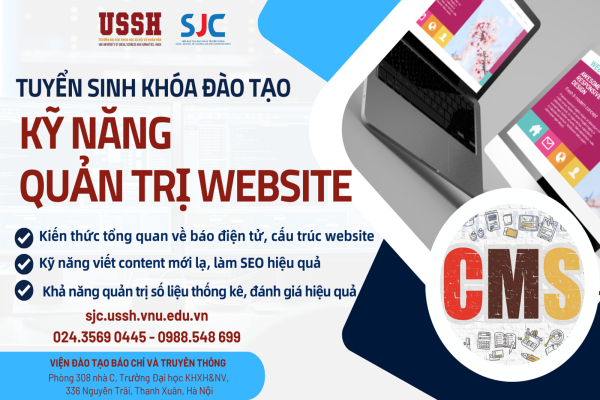 Thông báo tuyển sinh Khóa đào tạo Kỹ năng quản trị website