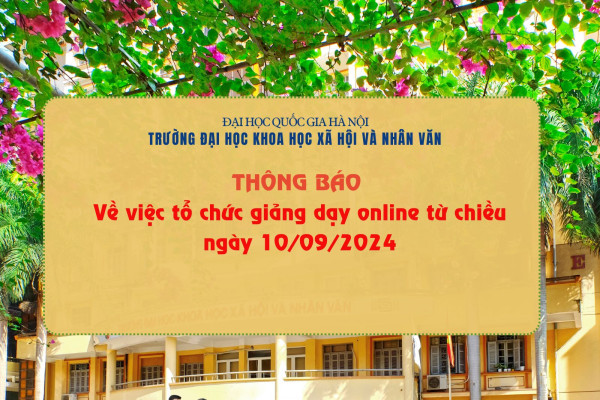 Thông báo về việc tổ chức giảng dạy online từ chiều ngày 10/09/2024