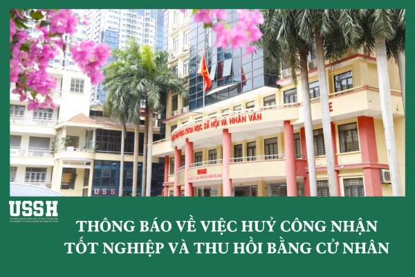 Thông báo về việc huỷ công nhận tốt nghiệp và thu hồi bằng cử nhân