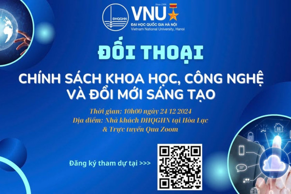 Mời tham dự Đối thoại chính sách KHCN&ĐMST giữa Giám đốc ĐHQGHN và nhà khoa học