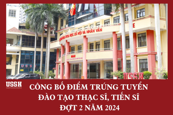 Công bố điểm trúng tuyển đào tạo thạc sĩ, tiến sĩ đợt 2 năm 2024