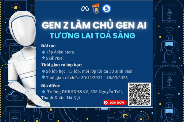 Khoá học “GenZ làm chủ Gen AI - tương lai tỏa sáng” dành riêng cho sinh viên VNU-USSH