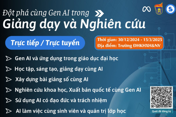  “Đột phá cùng GEN AI trong giảng dạy và nghiên cứu” – khoá học dành riêng cho cán bộ, giảng viên VNU-USSH