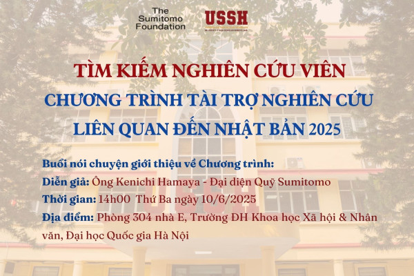 Quỹ Sumitomo tìm kiếm nghiên cứu viên Chương trình Tài trợ Nghiên cứu Liên quan đến Nhật Bản 2025
