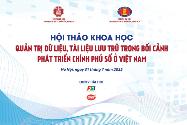 Thư mời tham dự hội thảo khoa học Quản trị dữ liệu, tài liệu lưu trữ trong bối cảnh phát triển Chính phủ số ở Việt Nam