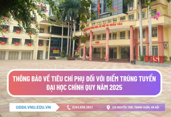 Thông báo về tiêu chí phụ đối với điểm trúng tuyển đại học chính quy năm 2025