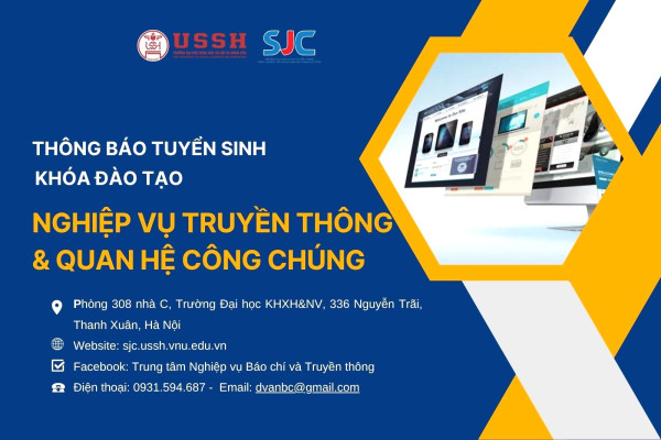 Thông báo tuyển sinh khóa đào tạo “Nghiệp vụ truyền thông và Quan hệ công chúng”