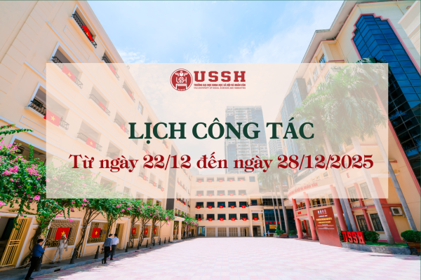 Lịch công tác từ ngày 22/12 đến ngày 28/12/2025