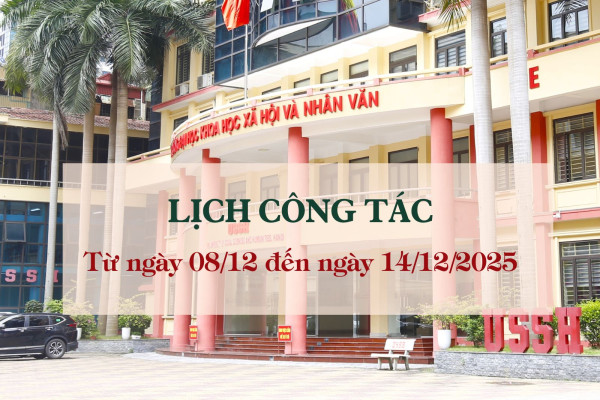 Lịch công tác từ ngày 08/12 đến ngày 14/12/2025