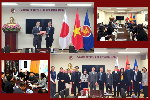 Đoàn công tác của Trường ĐH KHXH&NV thăm và làm việc tại Đại sứ quán Niệt Nam tại Tokyo