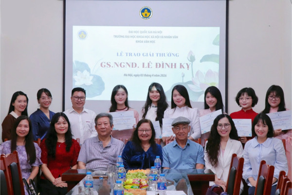 Lễ trao Giải thưởng GS.NGND Lê Đình Kỵ năm học 2025-2026: Tôn vinh thành tựu học thuật, tiếp nối truyền thống Văn khoa