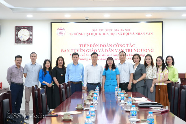 Ban Tuyên giáo và Dân vận Trung ương làm việc với Trường ĐH KHXH&NV về hệ sinh thái đổi mới sáng tạo và khởi nghiệp