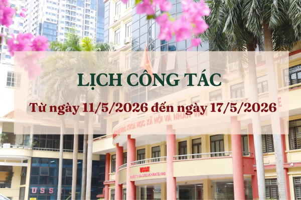 Lịch công tác từ ngày 11/5 đến ngày 17/5/2026
