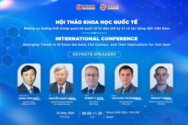 Thư mời tham dự Hội thảo “Các xu hướng mới trong quan hệ quốc tế từ đầu thế kỷ XXI và tác động đến Việt Nam”.