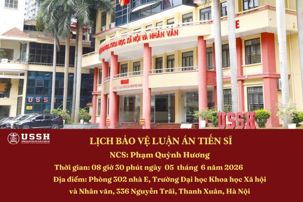 Thông báo lịch bảo vệ luận án tiến sĩ của NCS Phạm Quỳnh Hương