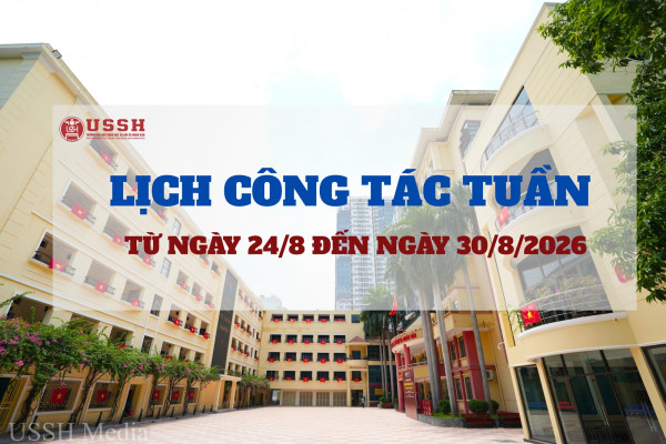 Lịch công tác tuần từ ngày 24/8/2026 đến ngày 30/8/2026