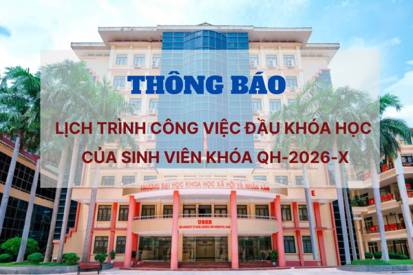 Thông báo Lịch trình công việc đầu khóa học của sinh viên khóa QH-2026-X