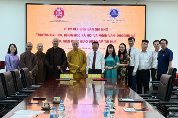 VNU-USSH triển khai hợp tác toàn diện với Học viện Phật giáo Việt Nam tại Huế