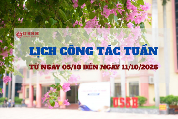 Lịch công tác tuần từ ngày 05/10/2026 đến ngày 11/10/2026