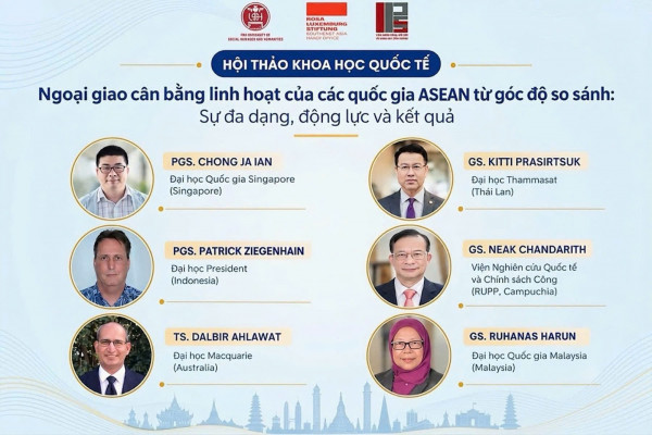 Hội thảo khoa học quốc tế tại VNU-USSH quy tụ nhiều học giả uy tín trong nước và quốc tế về nghiên cứu chiến lược ngoại giao của ASEAN