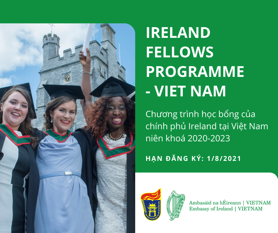 2021 07 16 Học bổng Chính phủ Ireland Ireland Fellows Programme Vietnam 2022 2023