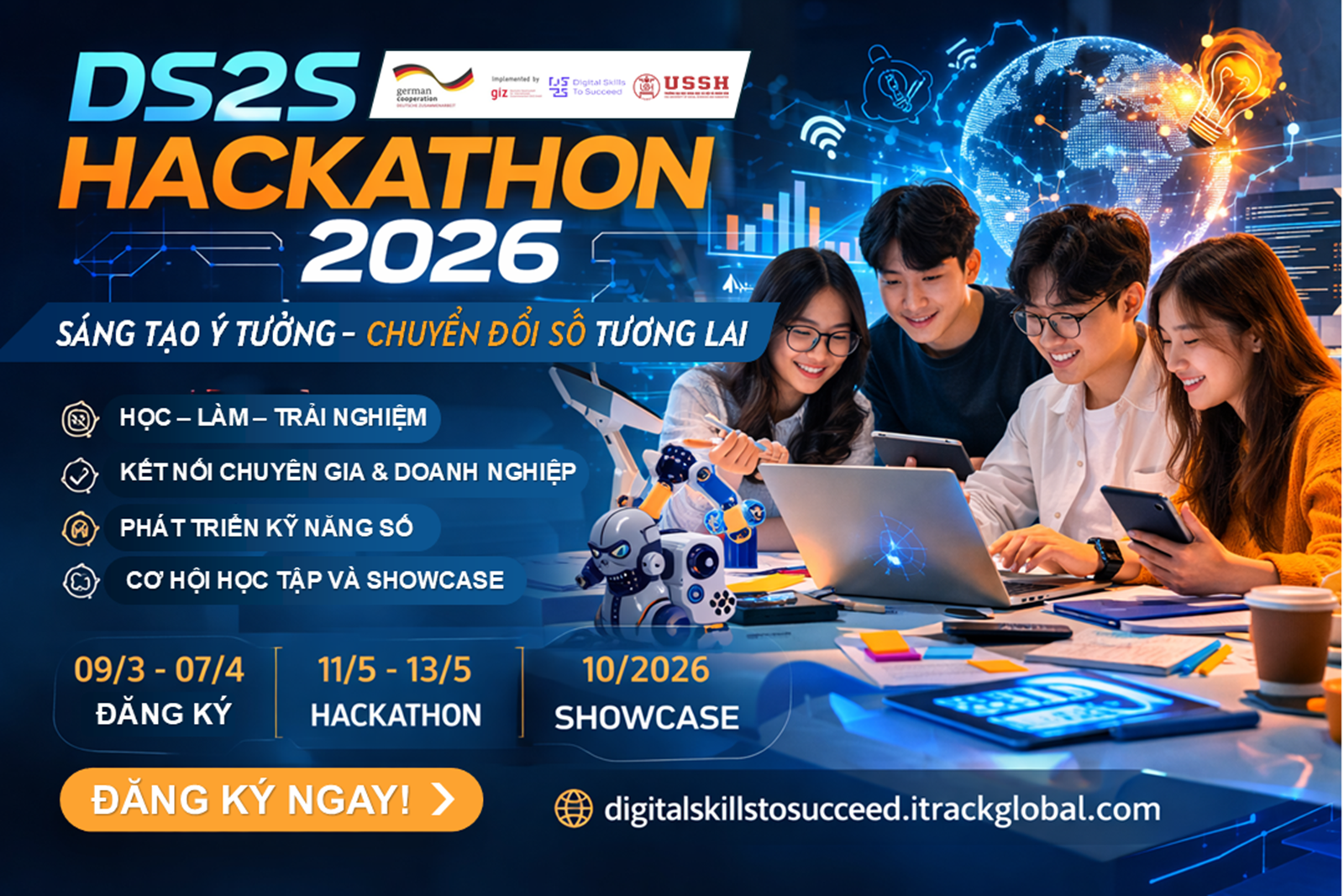 DS2S Hackathon 2026: Sinh viên USSH phát huy kỹ năng số, tư duy sáng tạo